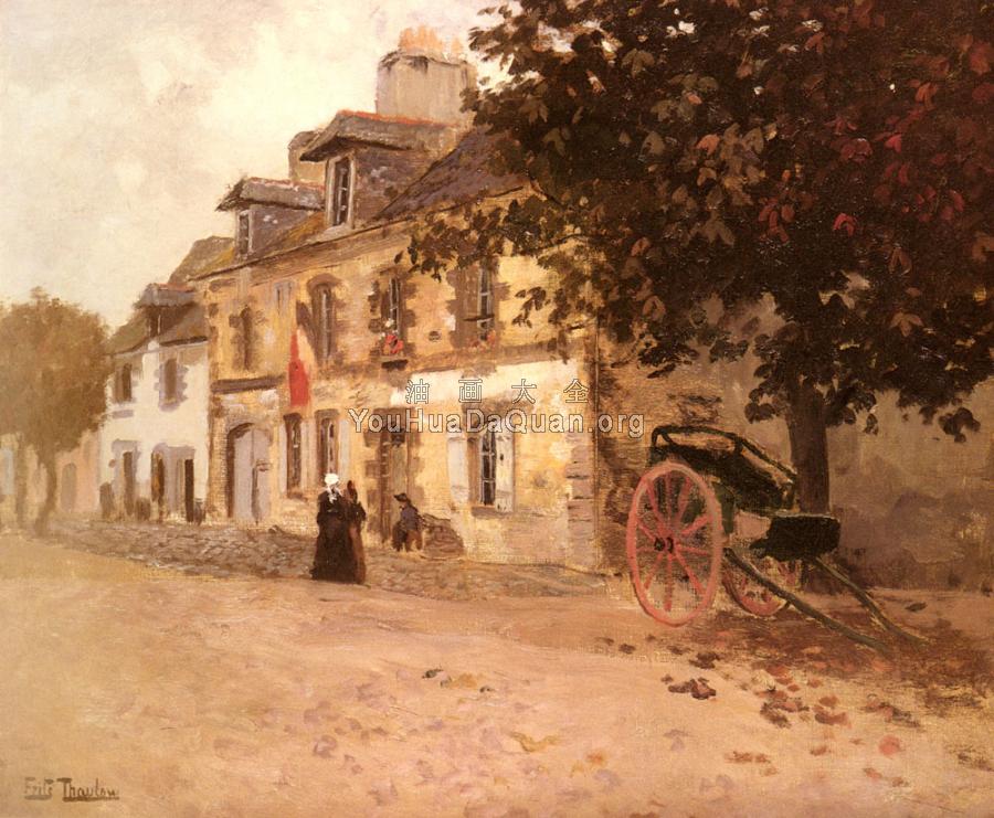 A Village Street In France - 弗里茨·陶洛